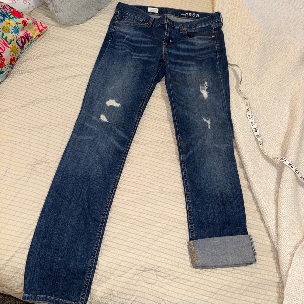 Gap Real Straight Distressed Jeans 28/6